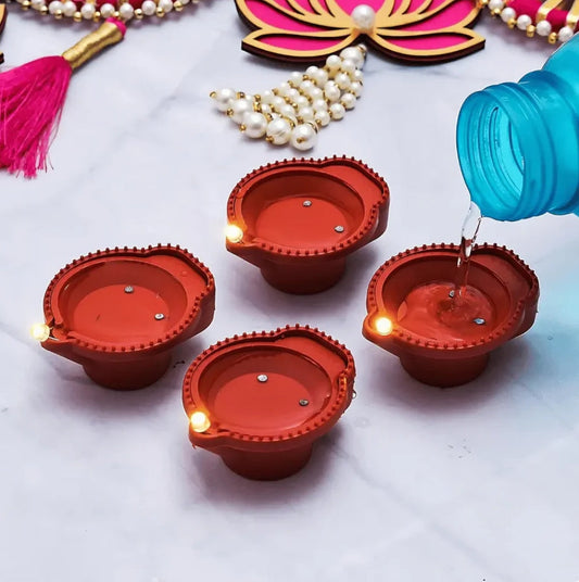 LED Water Sensor Diyas - Safe, Smokeless & Reusable Ambient Lights (Pack of 12/24/48) 👇