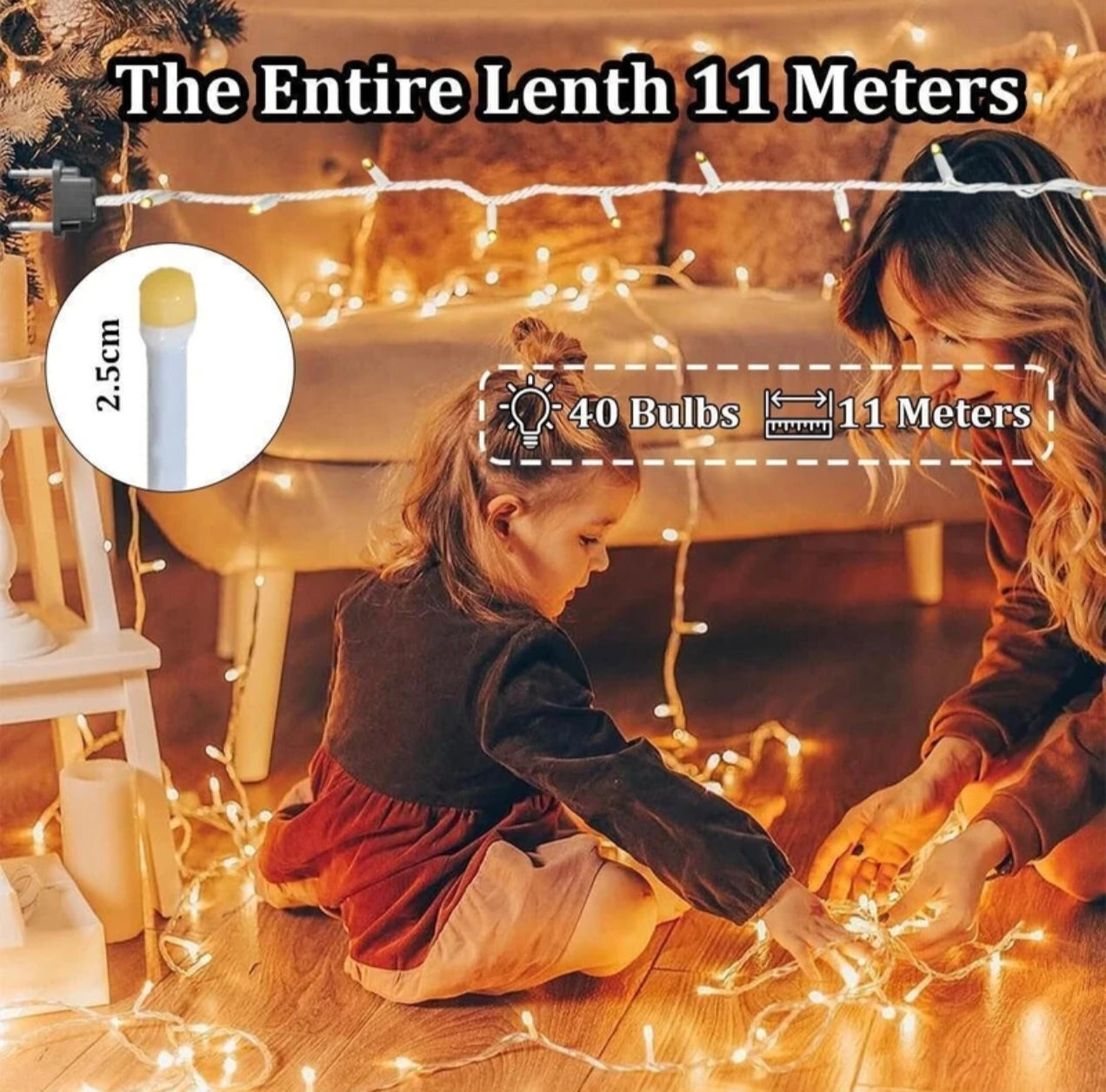 40 LEDs 11 m Multicolor Steady String Rice Lights (Pack of 5)