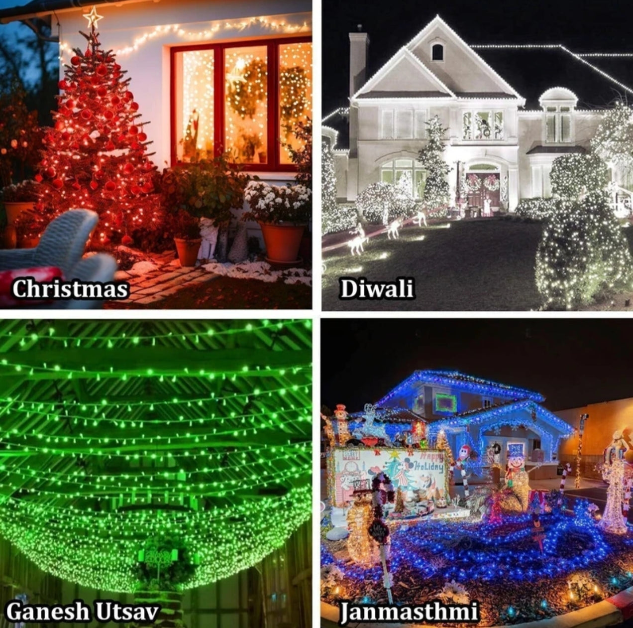 40 LEDs 11 m Multicolor Steady String Rice Lights (Pack of 5)