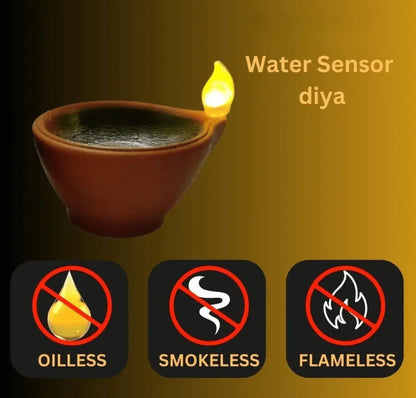 LED Water Sensor Diyas - Safe, Smokeless & Reusable Ambient Lights (Pack of 12/24/48) 👇